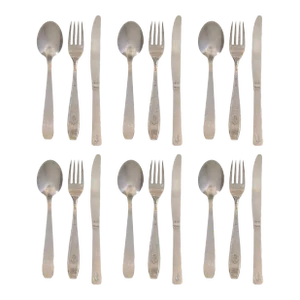 Mid 20th Century French Navy Military Mess Cutlery, Svc. For Six- 18 Pieces