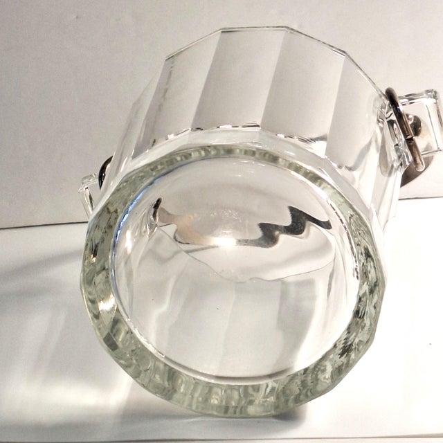 Mid 20th Century Mid 20th Century Mid Century Modern Glass Ice Bucket With Tongs 2 Pieces For Sale - Image 5 of 11