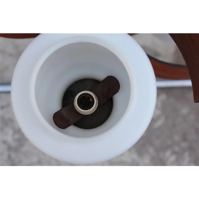 Italian Mahogany and Glass Pendant Lamp from Esperia, 1950s, in Very Good conditions. Designed 1950 to 1959 This piece is...