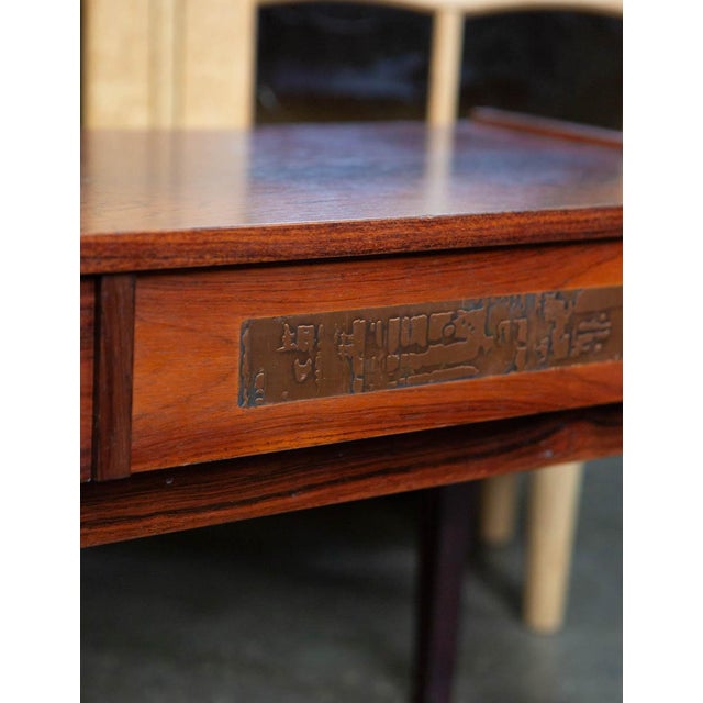 Brown Attributed to Pedersen & Hansen Danish Rosewood Side Table, 1970s For Sale - Image 8 of 10