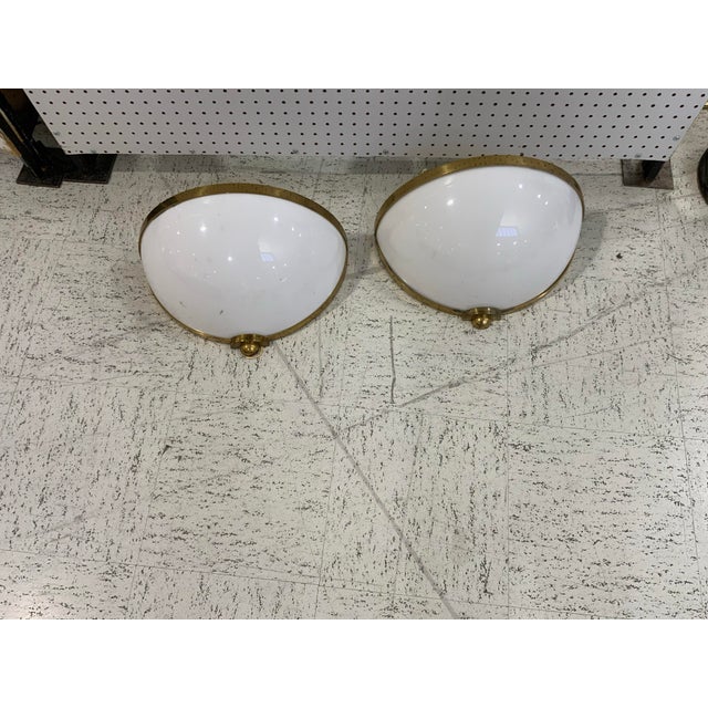 Vintage Brass and Lucite Sconces - a Pair For Sale - Image 4 of 5