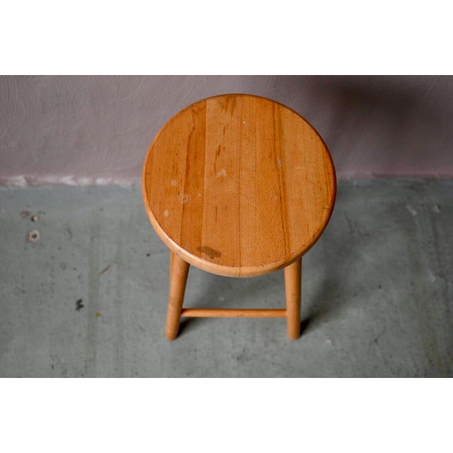 Alpine Style Chalet Stool in Wood For Sale - Image 5 of 9