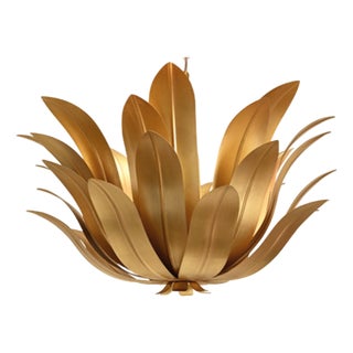 Matthew Izzo Home Leander Leaf Blossom Chandelier in Gold Leaf For Sale