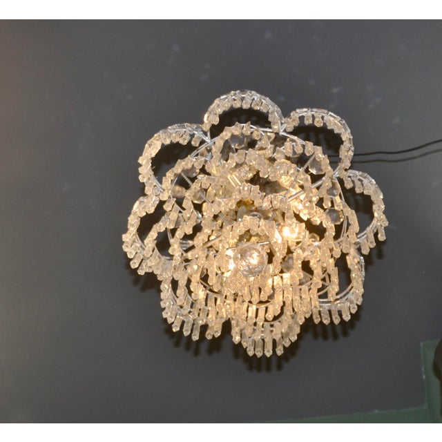 Metal Vintage Crystal Chandelier, 1960s For Sale - Image 7 of 18