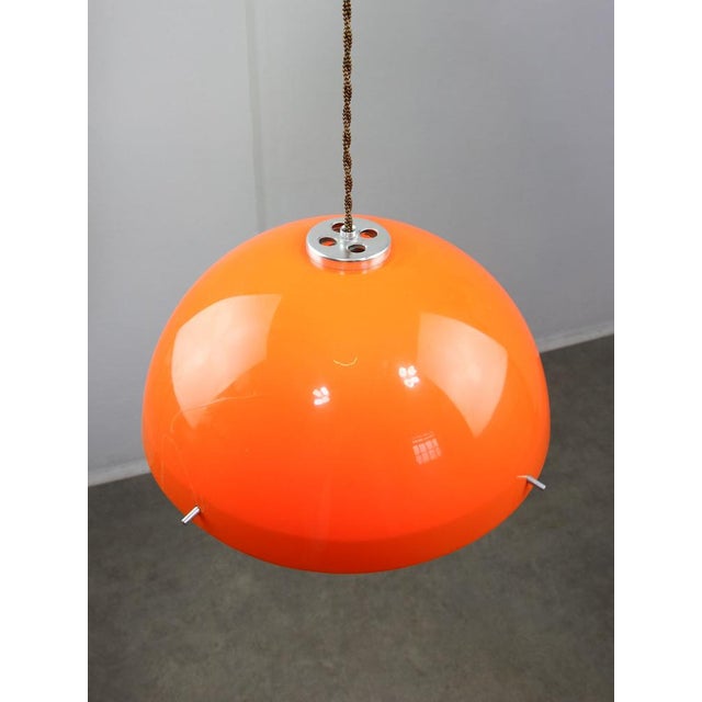 Space Age Italian Orange Acrylic Glass Pendant Lamp, 1970s For Sale - Image 9 of 18