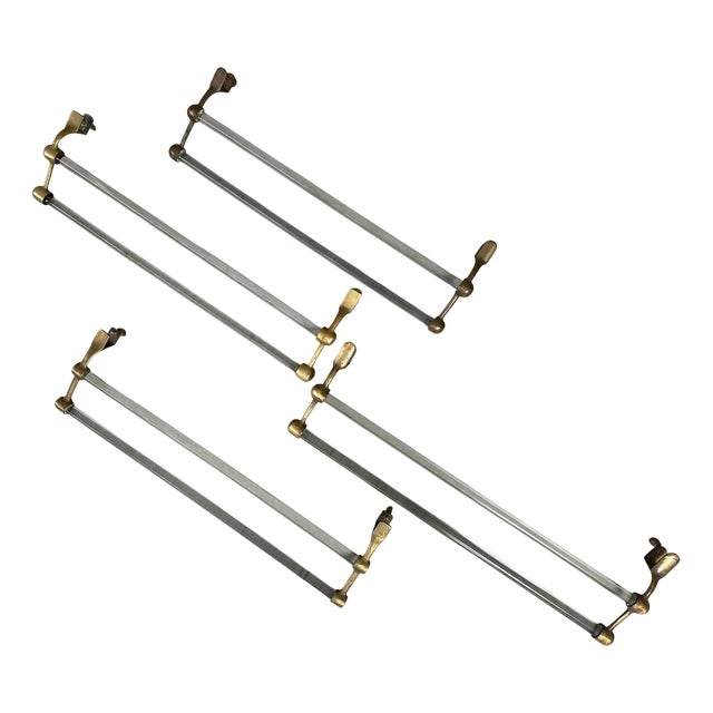 Art Deco Towel Holder in Glass and Brass, 1890s For Sale
