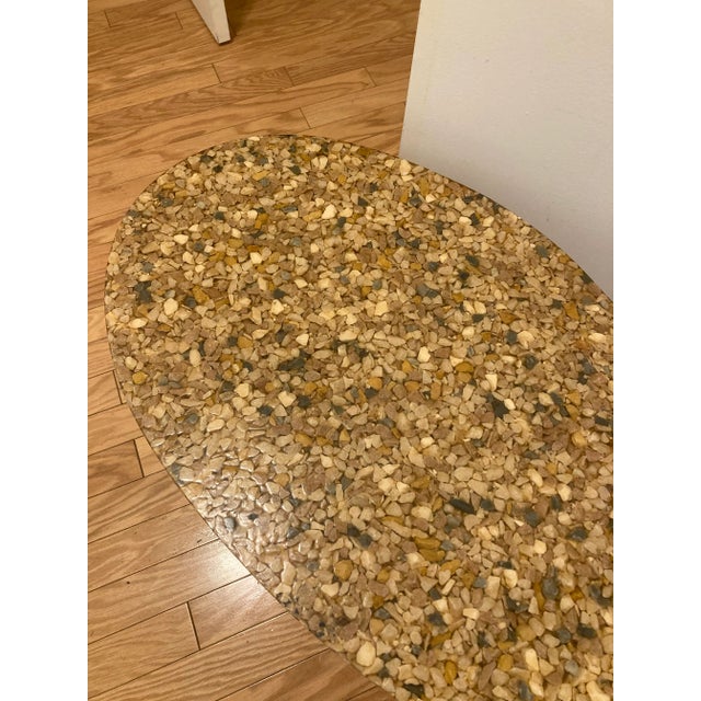 1950s 1950s Mid Century Stone and Resin Kidney Table For Sale - Image 5 of 12