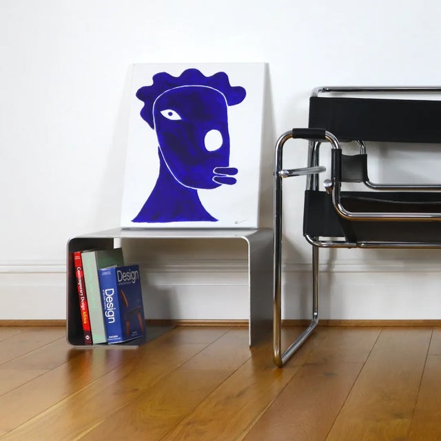 Contemporary T-02 Silver Stainless Steel Metal Coffee Table by Kwaku Boateng For Sale - Image 3 of 4