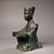 Ancient Chinese Bronze Kneeling Figure Lamp Base With Inscription – Ritual Oil Lamp Stand Sculpture For Sale - Image 9 of 10