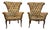 Vintage French Provincial Wingback Armchairs (Pair) For Sale