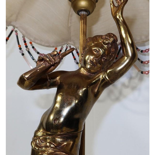The Flute Player Lamp from Auguste Moreau, 1890s For Sale - Image 11 of 18