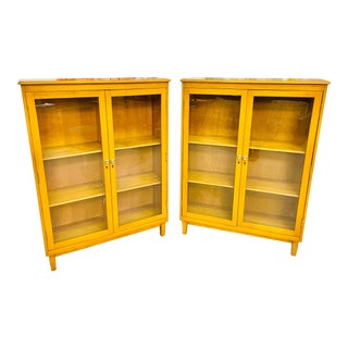 1960s Mid-Century Champagne Bookcases - a Pair For Sale