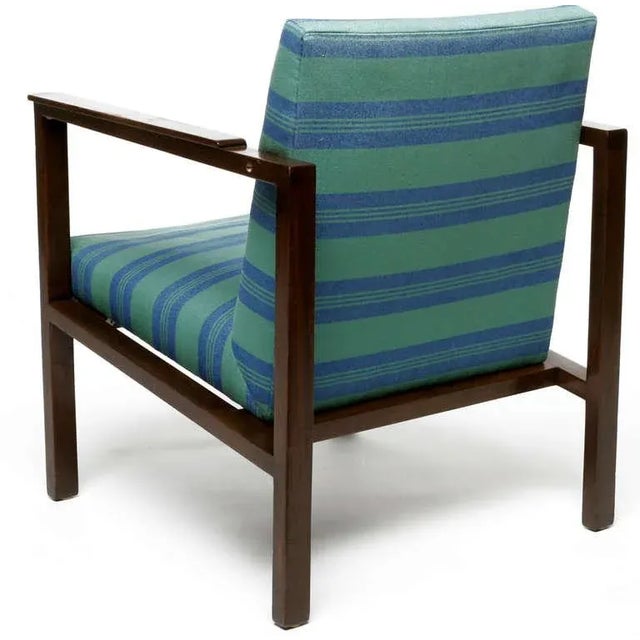 Edward Wormley Walnut Open-Arm Lounge Chairs - a Pair For Sale In Chicago - Image 6 of 8