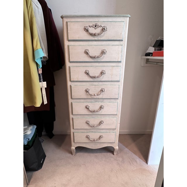 French Mid 20th Century Baker Furniture Semainier --Painted Swedish Style For Sale - Image 3 of 10