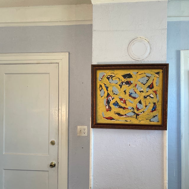“Yellow” by John Frates, Mid Century Modern,contemporary, 2023, 24x21x1.75 Image, With Frame, See Last Photo For Sale In Jacksonville, FL - Image 6 of 7