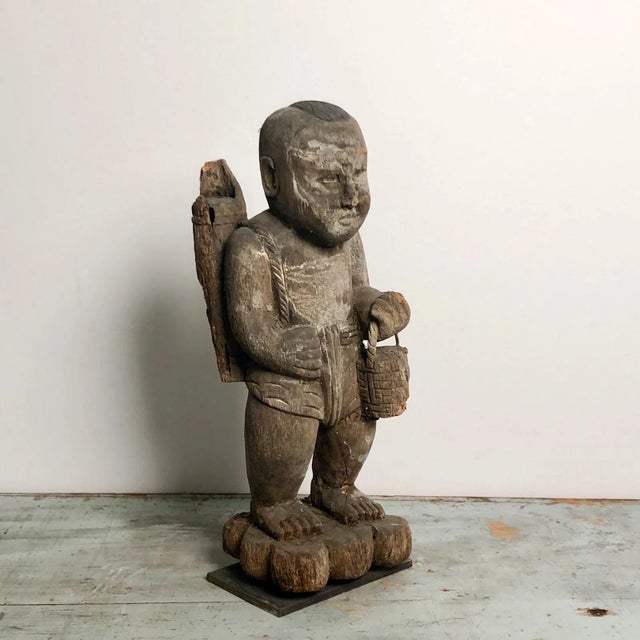 1900 Antique Southeast Asian Workman Carving For Sale In San Francisco - Image 6 of 6