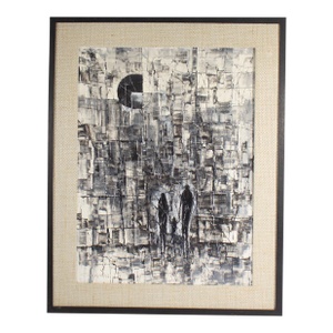 Mid-Century Oil on Canvas Abstract Painting by S. Tokuyoshi