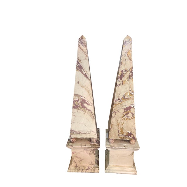 Add a touch of classical grand tour elegance to your space with this striking pair of vintage hand-painted wooden...