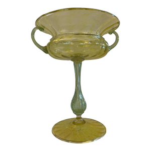 Vintage Hand Blown Murano Style Glass Bowl in the Style of Salviati