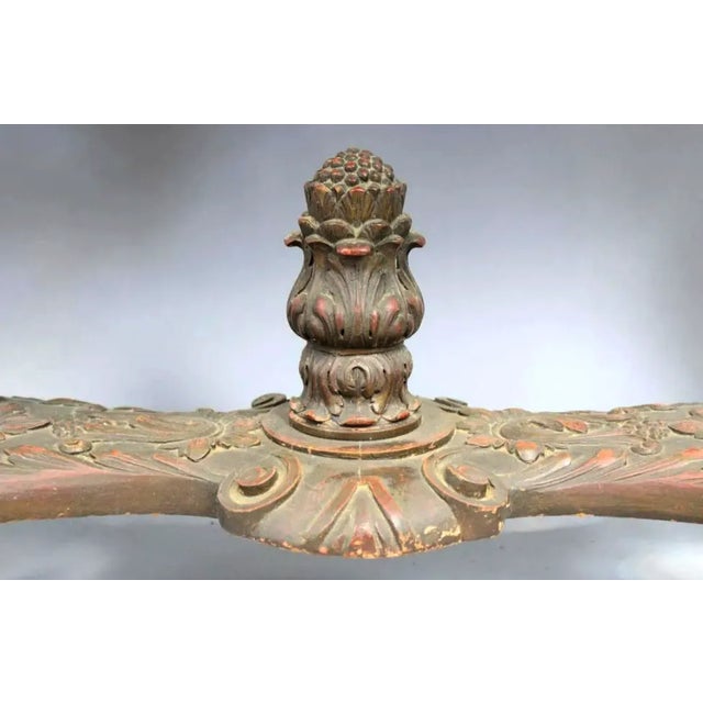 Victorian Ornate Carved Wood Console Table For Sale - Image 9 of 10