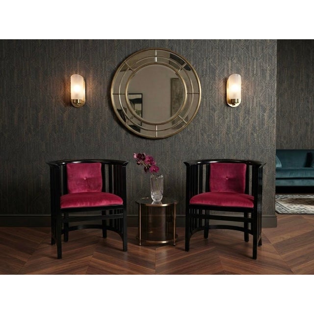 A magnificent and highly collectible matching pair of fully refurbished Josef Hoffmann-style Secessionist lounge...