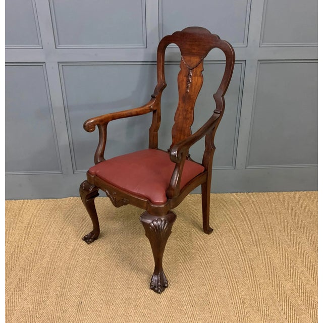 Antique High Back Armchair in Walnut, 1910 For Sale - Image 3 of 10