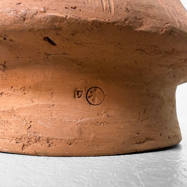 Orange Japanese Terracotta Haniwa Warrior in Tankō Armour, 1950 For Sale - Image 8 of 13