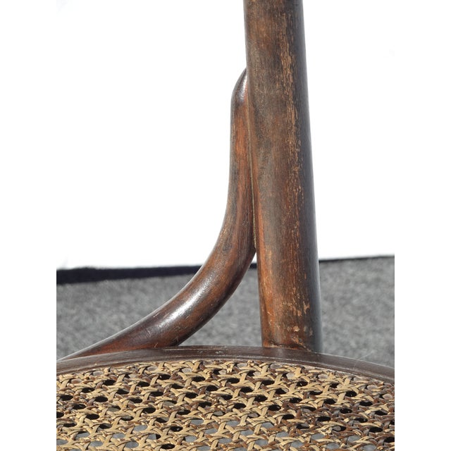 Brown Antique French Country Industrial Telephone Swivel Cane Chair ~ Stool Adjustible For Sale - Image 8 of 15