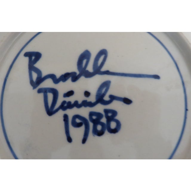 Ceramic Davila Brodsky Santa Fe Art Pottery 8" Plate Rabbits in Love 1988 VTG Whimsical For Sale - Image 7 of 8