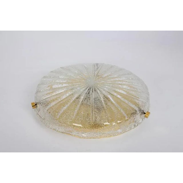 1970s Round Murano Amber Sunburst Flush Mount from Hillebrand, Germany, 1970s For Sale - Image 5 of 13