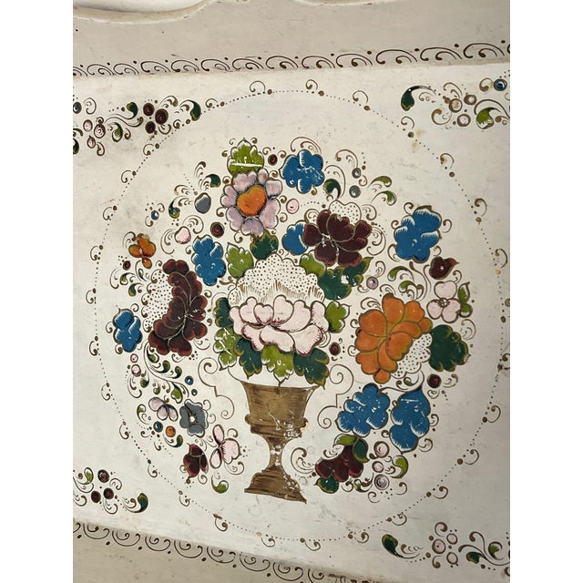 Vintage Hand Painted Decorative Serving Tray For Sale - Image 4 of 9
