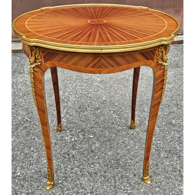 Late 19th Century Haentges Freres Gilt-Bronze Mounted Kingwood Gueridon. Paris, Circa 1890s For Sale - Image 5 of 12