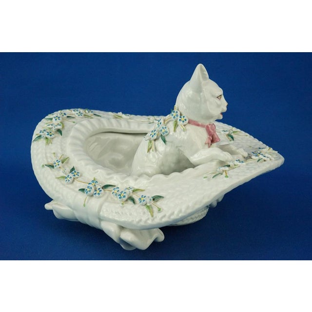 20th Century Porcelain Sculpture Cat in a Hat by Vion & Baury, France, 1890s For Sale - Image 6 of 18