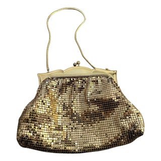 1950s Mid-Century Gold Metal Italian Evening Bag For Sale