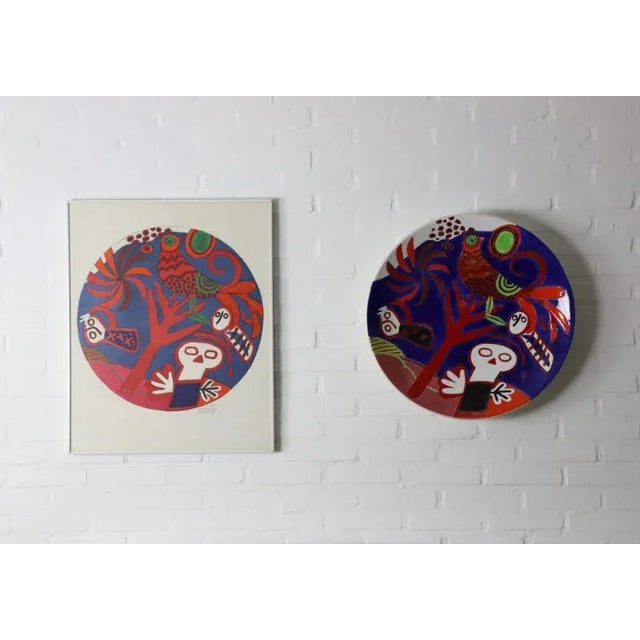 Lithography & Ceramic Wall Plate by Corneille, Set of 2 For Sale - Image 10 of 10