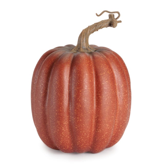 Rustic Rustic Ribbed Decorative Pumpkins (Set of 2) For Sale - Image 3 of 5