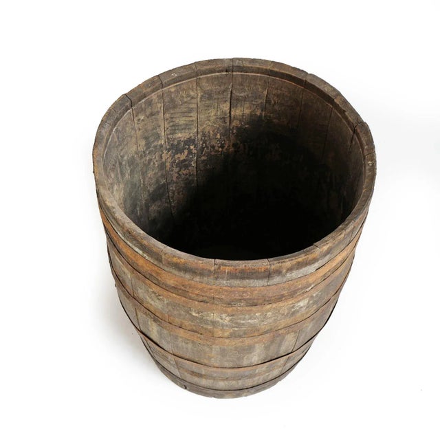 Vintage Wood & Iron Barrel For Sale - Image 4 of 6