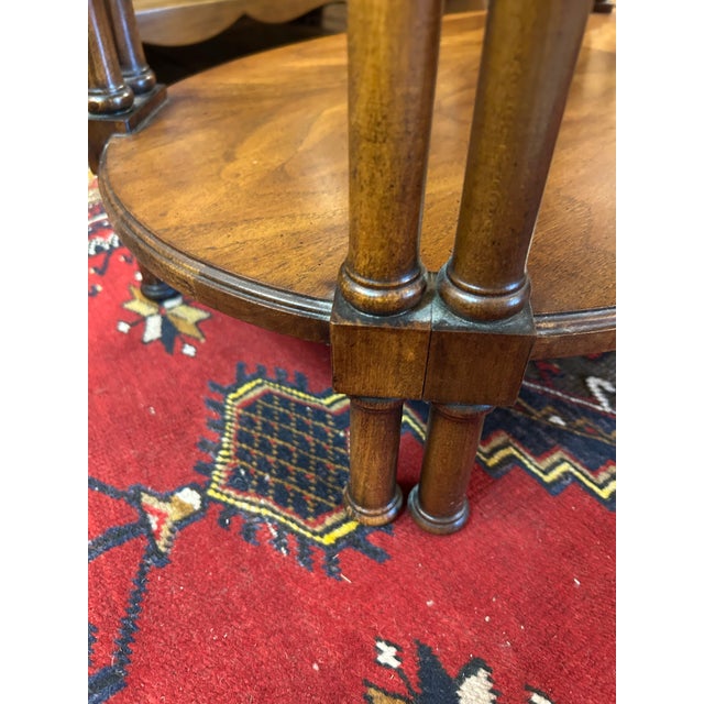 2000 - 2009 Two Tier Oval Walnut Side Table For Sale - Image 5 of 9