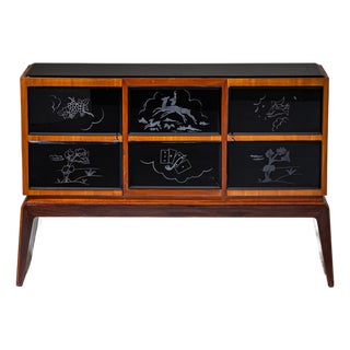 Bar Cabinet in the style of Osvaldo Borsani, Italy, 1940s For Sale