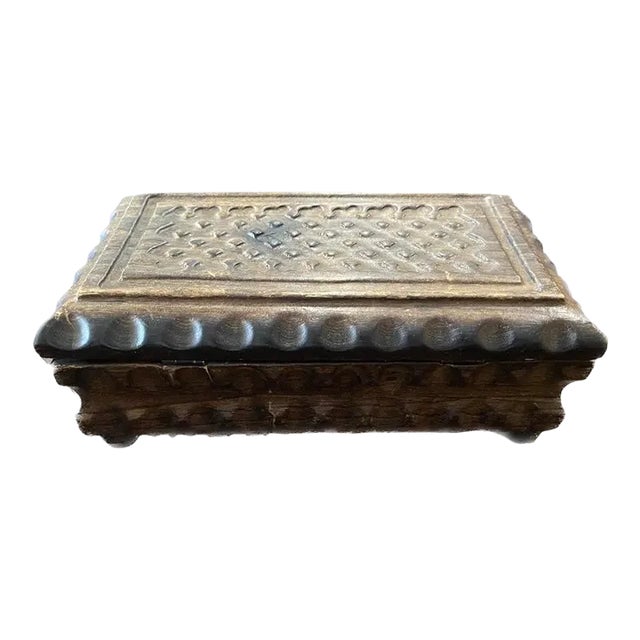 Reuge Vintage Swiss Large Carved Walnut Music Box For Sale