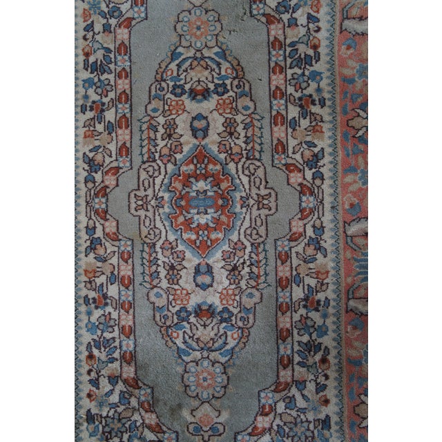 Vintage Hand Knotted Wool Geometric Curvilinear Medallion Rug Runner 3' X 10' For Sale - Image 6 of 14