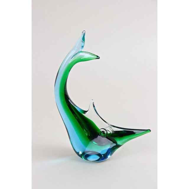 Mid-Century Murano Glass Fish Sculpture in Blue and Green Tones, Italy, 1970 For Sale - Image 15 of 18