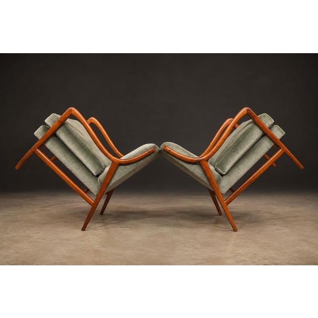Pair of Sculptural Armchairs by Giuseppe Scapinelli in Caviúna Wood & Mohair, Brazil, 1950s For Sale - Image 9 of 18