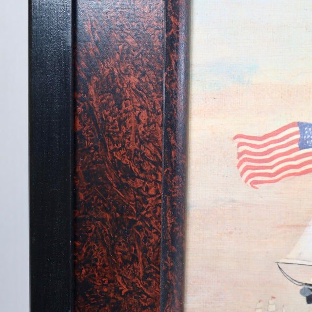 Wood 1992 Folk Art Nautical Framed Clipper Ship Art From the Workshops of David T. Smith For Sale - Image 7 of 12