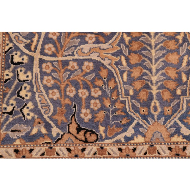1990s Shabby Chic 1990's Pak-Persian Blue/Gold Wool Rug - 10'0'' X 14'2'' For Sale - Image 5 of 9