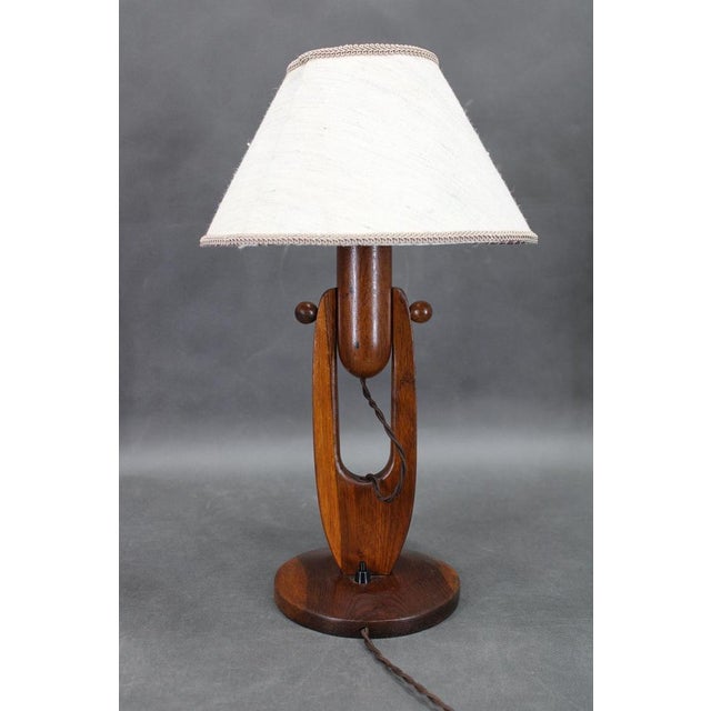 Vintage Oak Table Lamp, 1960s For Sale - Image 6 of 18