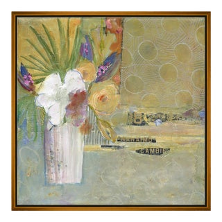 "Vase of Flowers" Original Mixed Media Painting by Jill Krasner For Sale