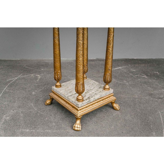 Antique-Style Flower Pedestal with Marble For Sale - Image 16 of 18