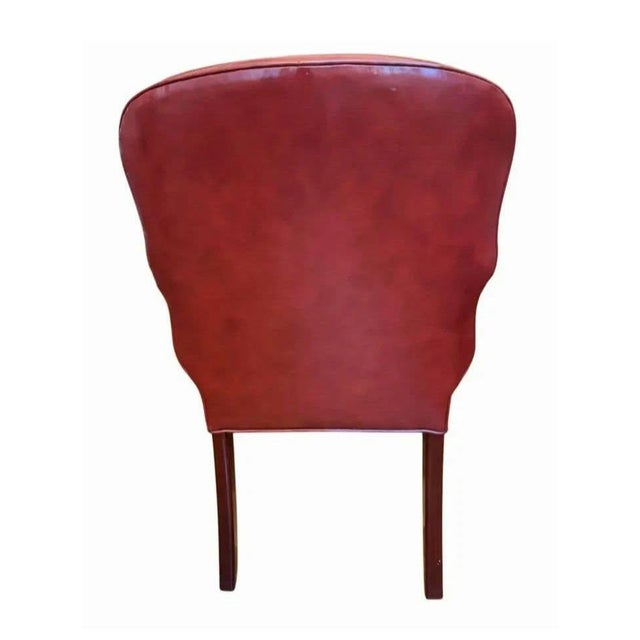 The Ultimate Statement of Traditional Elegance: The Leathercraft Open Armchair & Tufted Ottoman Set For Sale - Image 10 of 12