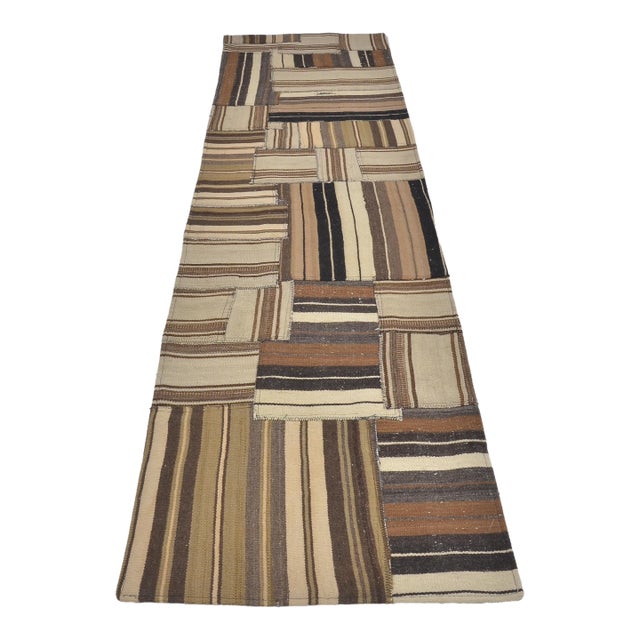 Neutral Vintage Kilim Runner For Sale